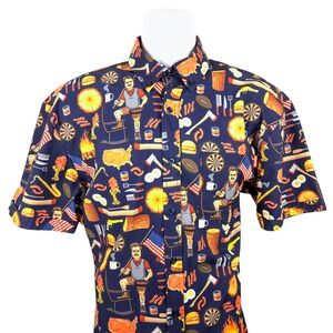 The RSLVTS Parks and Recreation Ron Swanson Button Up Shirt‎ Pawnee Large